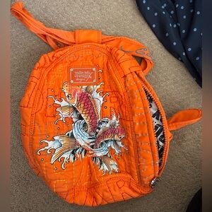 Ed Hardy Orange Koi Quilted Sling Bag